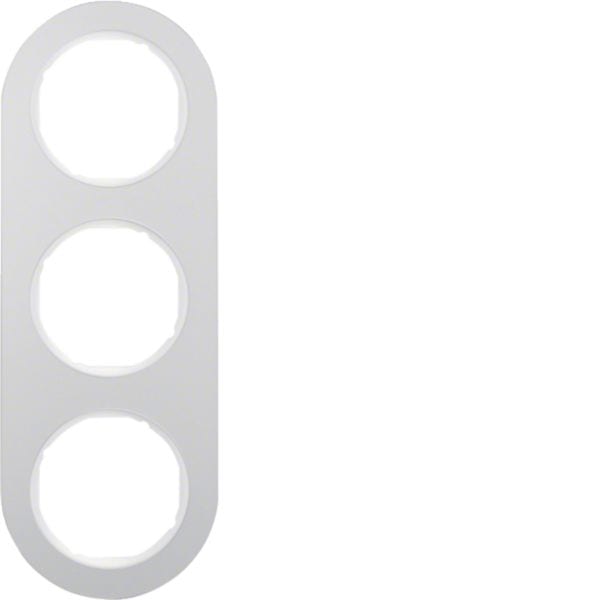 HAGER BOCCHIOTTI - Cornice tripla Serie R.classic?alu/bianco polare, alluminio anodizzato 10132074