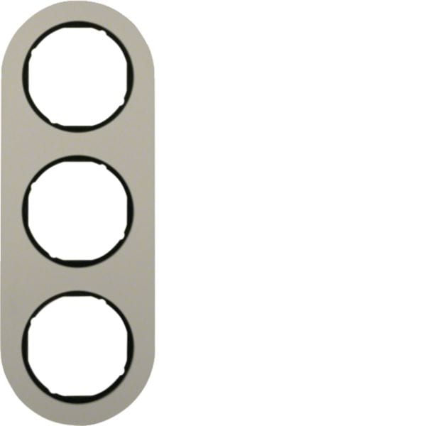 HAGER BOCCHIOTTI - Cornice tripla Serie R.classic?alu/nero, alluminio anodizzato 10132084
