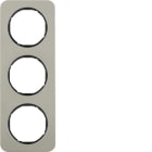 HAGER BOCCHIOTTI - Cornice tripla Berker R.1 acciaio inox/nero