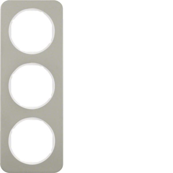 HAGER BOCCHIOTTI - Cornice tripla Berker R.1 acciaio inox/bianco polare