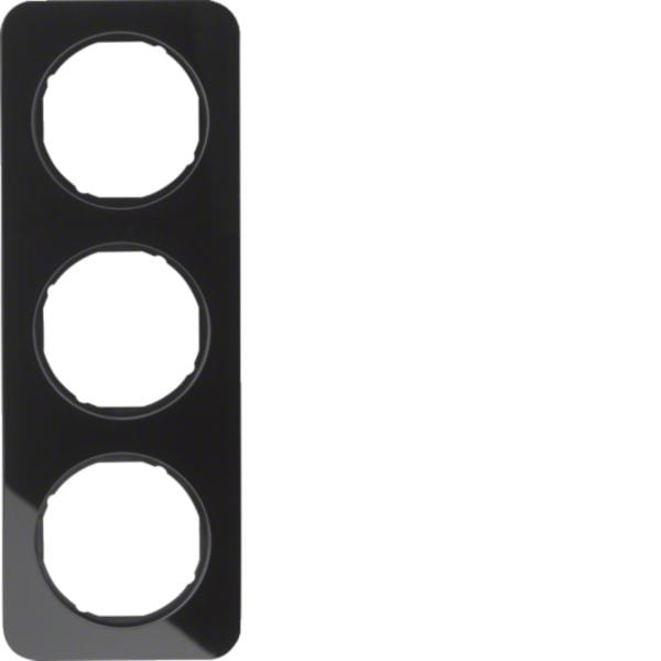 HAGER BOCCHIOTTI - Cornice tripla Berker R.1 vetro nero