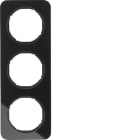 HAGER BOCCHIOTTI - Cornice tripla Berker R.1 vetro nero