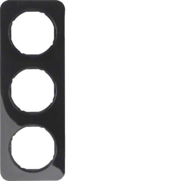 HAGER BOCCHIOTTI - Cornice tripla Berker R.1 nero lucido 10132145