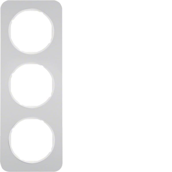 HAGER BOCCHIOTTI - Cornice tripla Berker R.1 alu/bianco polare
