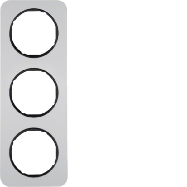 HAGER BOCCHIOTTI - Cornice tripla Berker R.1 alu/nero