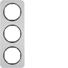 HAGER BOCCHIOTTI - Cornice tripla Berker R.1 alu/nero