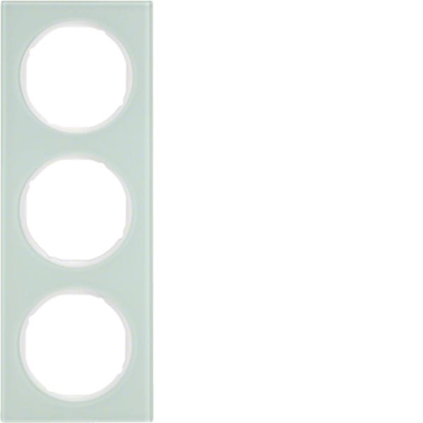 HAGER BOCCHIOTTI - Cornice tripla Berker R.3 vetro bianco polare
