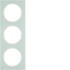 HAGER BOCCHIOTTI - Cornice tripla Berker R.3 vetro bianco polare