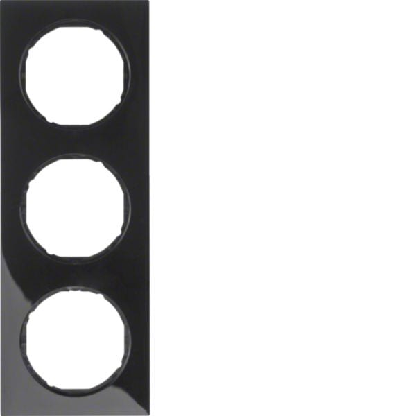 HAGER BOCCHIOTTI - Cornice tripla Berker R.3 nero lucido