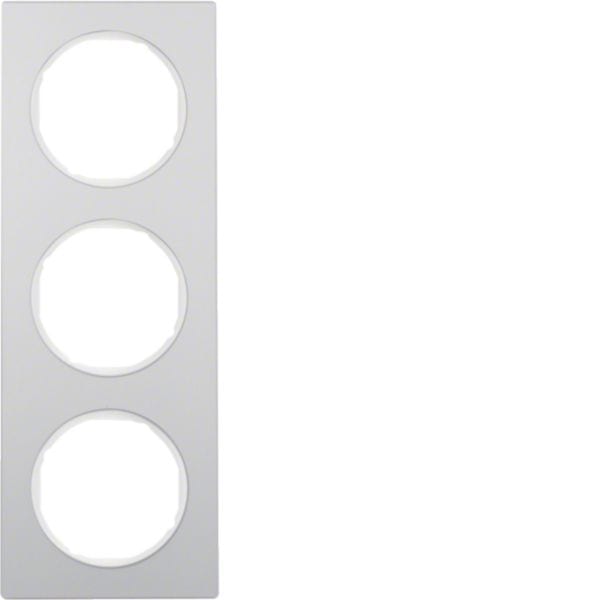 HAGER BOCCHIOTTI - Cornice tripla Berker R.3 alu/bianco polare