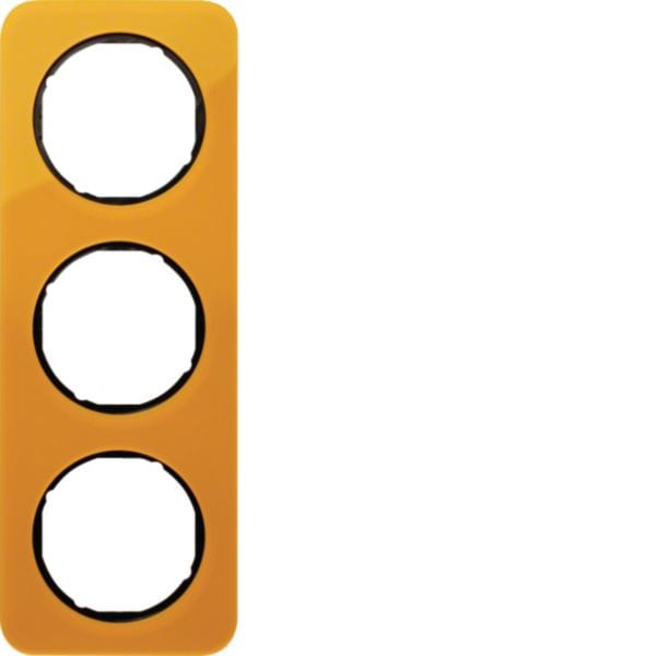 HAGER BOCCHIOTTI - Cornice tripla Berker R.1 arancione trasparente/nero lucido, acrilico