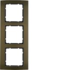 HAGER BOCCHIOTTI - Cornice tripla Berker B.3 alu marrone/antracite opaco, alluminio anodizzato 10133001