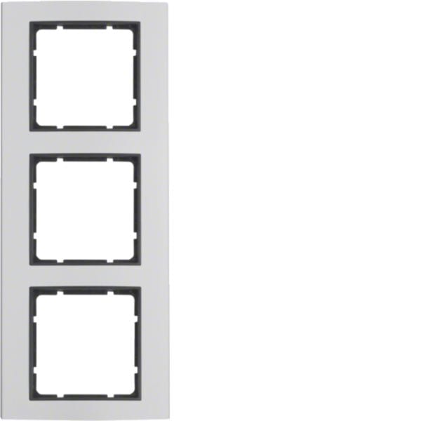 HAGER BOCCHIOTTI - Cornice tripla Berker B.3 alu/antracite opaco, alluminio anodizzato