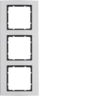 HAGER BOCCHIOTTI - Cornice tripla Berker B.3 alu/antracite opaco, alluminio anodizzato