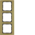 HAGER BOCCHIOTTI - Cornice tripla Berker B.3 alu oro/antracite opaco, alluminio anodizzato