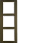 HAGER BOCCHIOTTI - Cornice tripla Berker B.3 alu marrone/bianco polare opaco, alluminio anodizzato