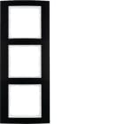 HAGER BOCCHIOTTI - Cornice tripla Berker B.3 alu nero/bianco polare opaco, alluminio anodizzato 10133025