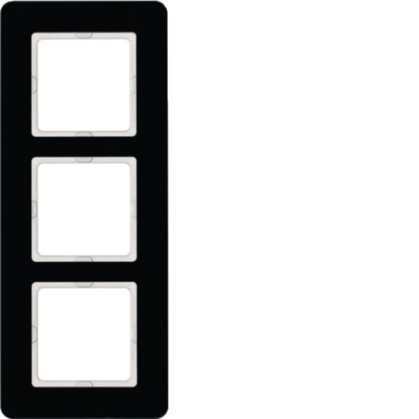 HAGER BOCCHIOTTI - Cornice tripla Berker Q.7 vetro nero 10136076