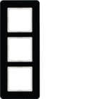 HAGER BOCCHIOTTI - Cornice tripla Berker Q.7 vetro nero 10136076