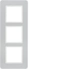 HAGER BOCCHIOTTI - Cornice tripla Berker Q.7 alluminio velluto, verniciato