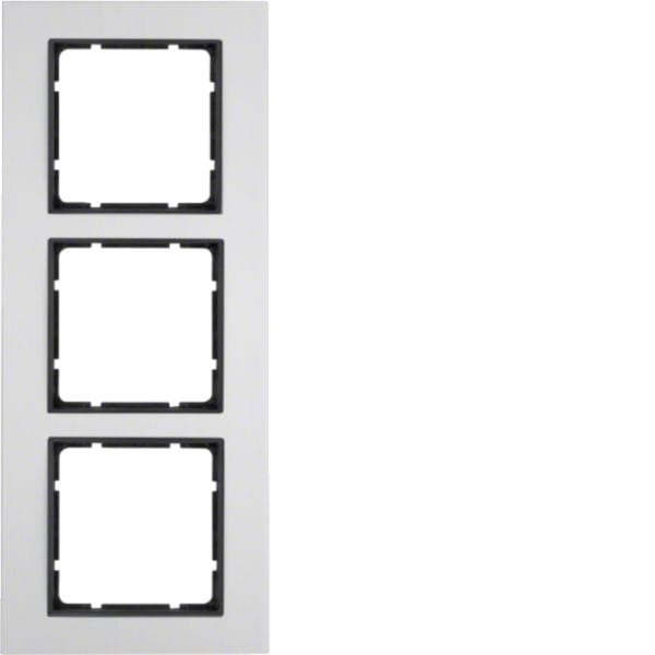 HAGER BOCCHIOTTI - Cornice tripla Berker B.7 alu/antracite opaco, alluminio anodizzato 10136904