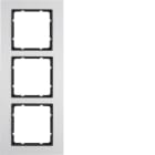 HAGER BOCCHIOTTI - Cornice tripla Berker B.7 alu/antracite opaco, alluminio anodizzato 10136904