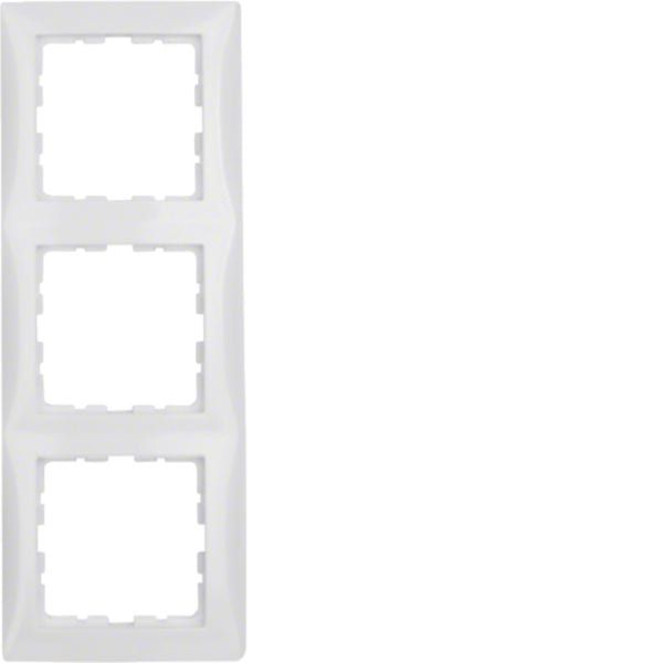 HAGER BOCCHIOTTI - Cornice tripla Berker S.1 bianco polare lucido