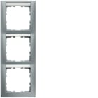 HAGER BOCCHIOTTI - Cornice tripla per montaggio verticale Berker S.1 alu opaco