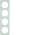 HAGER BOCCHIOTTI - Cornice quadrupla Berker R.1 vetro bianco polare
