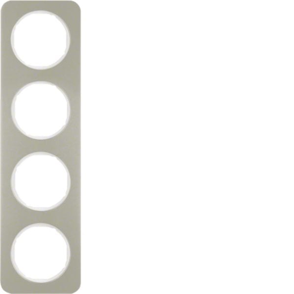 HAGER BOCCHIOTTI - Cornice quadrupla Berker R.1 acciaio inox/bianco polare