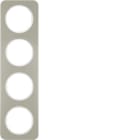 HAGER BOCCHIOTTI - Cornice quadrupla Berker R.1 acciaio inox/bianco polare 10142114