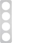 HAGER BOCCHIOTTI - Cornice quadrupla Berker R.1 alu/bianco polare 10142174