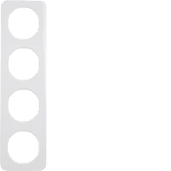 HAGER BOCCHIOTTI - Cornice quadrupla Berker R.1 bianco polare lucido