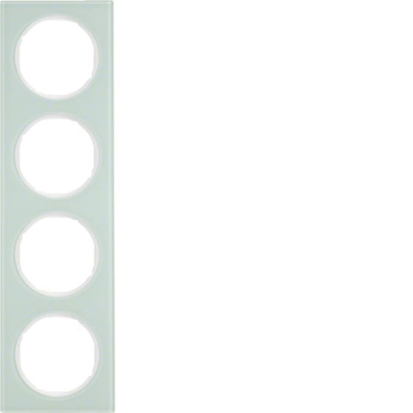 HAGER BOCCHIOTTI - Cornice quadrupla Berker R.3 vetro bianco polare