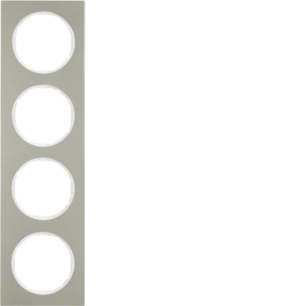 HAGER BOCCHIOTTI - Cornice quadrupla Berker R.3 acciaio inox/bianco polare