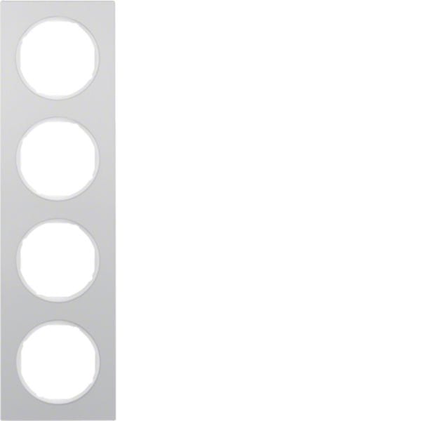 HAGER BOCCHIOTTI - Cornice quadrupla Berker R.3 alu/bianco polare