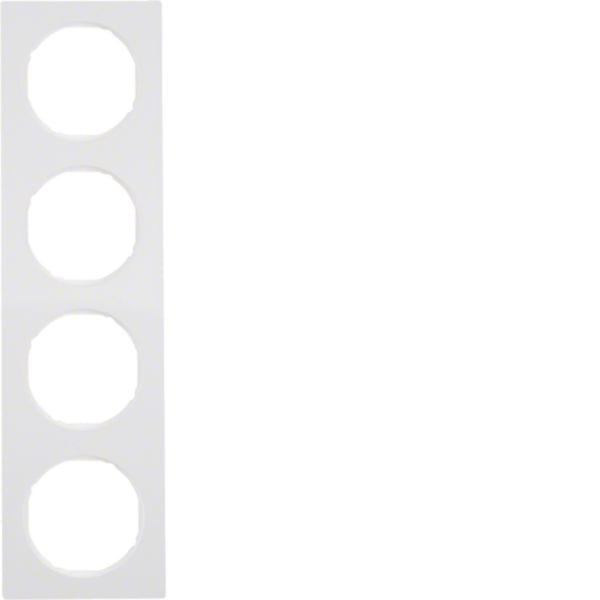 HAGER BOCCHIOTTI - Cornice quadrupla Berker R.3 bianco polare lucido