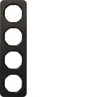 HAGER BOCCHIOTTI - Cornice quadrupla Berker R.1 quercia/nero lucido, legno macchiato