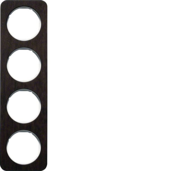 HAGER BOCCHIOTTI - Cornice quadrupla Berker R.1 quercia/bianco polare lucido, legno macchiato 10142359