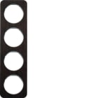 HAGER BOCCHIOTTI - Cornice quadrupla Berker R.1 quercia/bianco polare lucido, legno macchiato 10142359