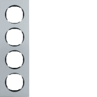 HAGER BOCCHIOTTI - Cornice quadrupla R.8 alluminio 10142674