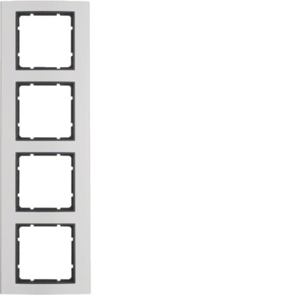 HAGER BOCCHIOTTI - Cornice quadrupla Berker B.3 alu/antracite opaco, alluminio anodizzato 10143004