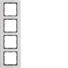 HAGER BOCCHIOTTI - Cornice quadrupla Berker B.3 alu/antracite opaco, alluminio anodizzato 10143004