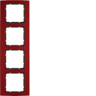 HAGER BOCCHIOTTI - Cornice quadrupla Berker B.3 alu rosso/antracite opaco, alluminio anodizzato 10143012
