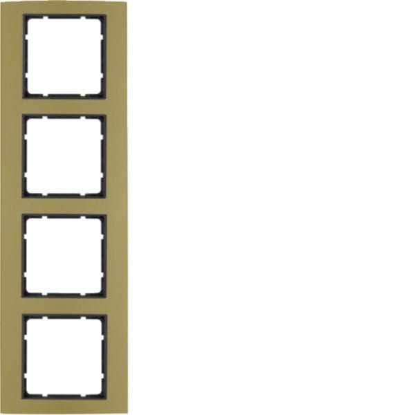 HAGER BOCCHIOTTI - Cornice quadrupla Berker B.3 alu oro/antracite opaco, alluminio anodizzato 10143016