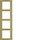 HAGER BOCCHIOTTI - Cornice quadrupla Berker B.3 alu oro/bianco polare opaco, alluminio anodizzato
