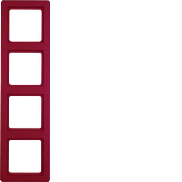 HAGER BOCCHIOTTI - Cornice quadrupla Berker Q.1 rosso velluto 10146062