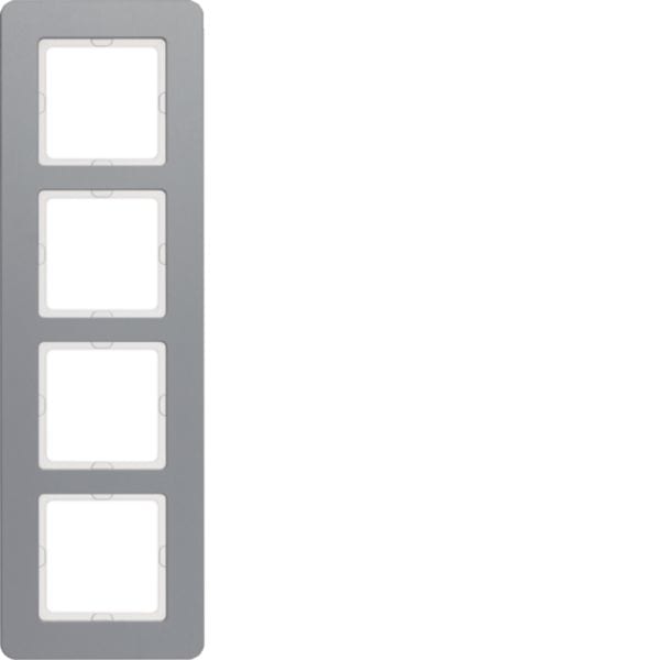 HAGER BOCCHIOTTI - Cornice quadrupla Berker Q.7 alluminio anodizzato 10146074