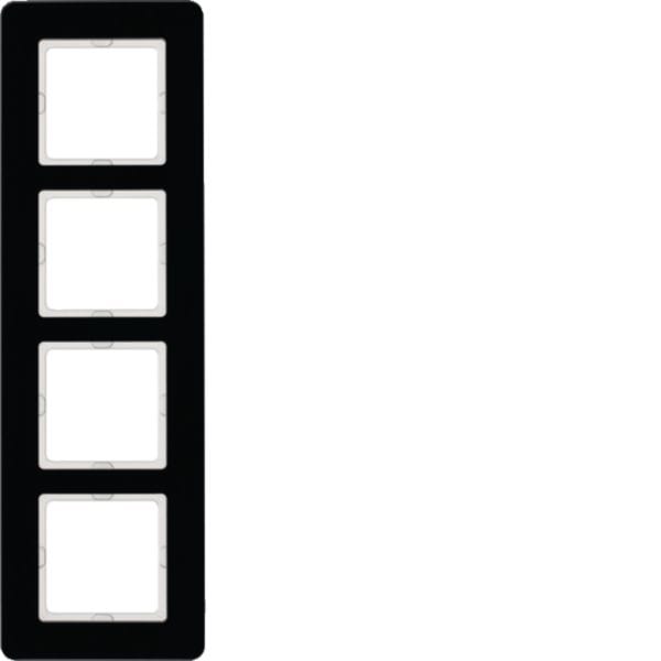HAGER BOCCHIOTTI - Cornice quadrupla Berker Q.7 vetro nero 10146076