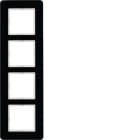 HAGER BOCCHIOTTI - Cornice quadrupla Berker Q.7 vetro nero 10146076